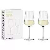RITZENHOFF 6111006 Weißweinglas 400 ml - Serie Lichtweiss - 2 Stück im Geschenk-Set - stilvoll-modern - Made in Germany