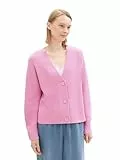 Tom Tailor Denim Damen Basic Strickjacke mit Knöpfen,31646 - Soft Summer pink, XL
