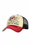 King Kerosin Herren Trucker Cap Im Retro 50s Look · Stickerei Frontpatch, Mesh-Netz, Gebogener Schirm · Verstellbare Kappe Im Oldschool Road Runner Design Faster Than The Wind