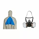 3M Mehrweg-Schutzanzug 50425L & Atemschutzmaske 6002C - Halbmaske Mit Wechselfiltern Gegen Organische Gase, Dämpfe und Partikel - Schutz Beim Lackieren