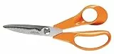 Fiskars Küchenschere, Gesamtlänge: 18 cm, Qualitätsstahl/Kunststoff, Classic, 1000819, Orange