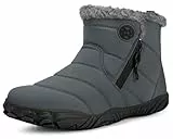 Eagsouni Barfußschuhe Herren Damen Gefüttert Winterschuhe Warm Winterstiefel Winter Boots, Grau, 41 EU