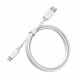 OtterBox verstärktes USB-A auf USB-C Kabel, Ladekabel für Smartphone und Tablet, Ultra-Robust und getestet auf Biegsamkeit und Flexibilität, 1M, Weiß