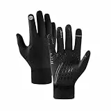 vejtmcc Yobenki Warm Winter Gloves Anti Slip Touchscreen Gloves Windproof And Water Running Gloves Thermal Gloves Cold Weather Cycling Gloves For Men Women Walking Riding Damen Handschuhe (Black, M)