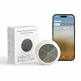 Meross WLAN Hygrometer Thermometer Innen, Erfordert Meross Hub, Smart Temperatur- und Luftfeuchtigkeitsmesser, Solarenergieversorgung, Verpackung kann variieren