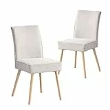 B&D home Esszimmerstuhl Cedric 2er Set, Kord Stoff Polsterstuhl für Küche, Esszimmer, Wohnzimmer, Büro, modernes skandinavisches Design, Grau, 11130-GRAU-2