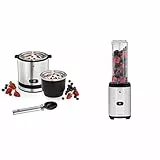 WMF Küchenminis 3in1 Eismaschine, Ice Maker für Frozen Joghurt, Sorbet und Eiscreme, Gefrierbehälter 300 ml & Kult X Mix & Go Mini Smoothie Maker, Standmixer, Blender elektrisch, Shake Mixer 300 Watt