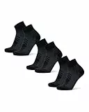 DANISH ENDURANCE Kurze Merino Wolle Wandersocken, Sommer Wollsocken, Unisex, für Herren & Damen, 3 Paar, Schwarz, 43-47
