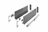 GTV Schubladensystem AXIS PRO I Schubkastengarnitur mit Vollauszug und integriete Dämpfung I Anthrazit I Belastbarkeit bis 40 kg I Soft-Close I Den freien Zugang I Breite: 450 mm I Höhe: 168 mm