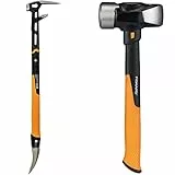 Fiskars Abbruchwerkzeug IsoCore L, 75,3 cm, 2,6 kg, Schwarz/Orange, 1027221 & Fäustel IsoCore L für den Einsatz bei Präzisionsabbrucharbeiten, Länge: 36 cm, Gewicht: 2,18 kg, Schwarz/Orange, 1020218