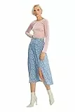 TRENDYOL Damen Fliesenblumenmuster Tipp Detaillierter Rock Skirt, Blau, 38 EU
