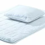 aqua-textil Soft Touch Duo Bettdecke Winterdecke 135 x 200 cm Set inkl 1x Kopfkissen 80 x 80 cm Winter Steppdecke warm Oeko-TEX