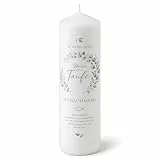 printplanet - Taufkerze 'Floral Kreis' - Personalisiert mit Name und Datum - Kerze Taufe Geschenk