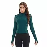 Dmwhsy Gestreifte Laufsportjacke für Damen, atmungsaktive, leichte Slim-Fit-Jacke, langärmlige, geformte Jacke, Fitnessstudio-Reißverschluss-Yoga-Oberteil mit Daumenlöchern