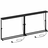 HOOBRO Schmale Konsolentische (15 cm breit), 2er-Set, höhenverstellbar (63,5-83,5 cm), Sofatische mit Ladestation, Beistelltische, Wohnzimmer, Metallgestell, Schwarz EBB95CXGP201