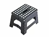 Bis 150 KG, Höhe 22 cm, Tritthocker Klappbar, Klappstuhl, Klapphocker, Falthocker, Faltbarer Hocker, Kinder, Fußhocker (Schwarz)