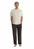 Dagi Men's Brown Striped Viscose Woven Trousers, 2XL