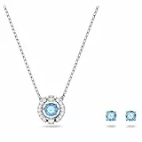 Swarovski Una Set, Rund, Blau, Rhodiniert