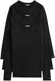 Tommy Hilfiger Herren Langarmshirts Basic, Schwarz (Black/ Black/ Black), S