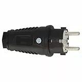 Brennenstuhl Schutzkontakt-Gummistecker 230V/16A (IP54, für den Außenbereich geeignet, ideal für den Anschluss eines Verlängerungskabel oder für die Reparatur eines beschädigten Kabels)