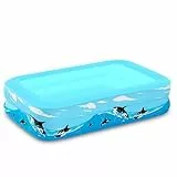 Aufblasbares Planschbecken,Schwimmbecken,Aufblasbare Pool,2 Ringen Planschbecken,AufblasbarerPool,Tragbare Badewanne,97.5X74cmX34cm Swimmingpool