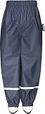 Playshoes Matschhose Regenlatzhose Ungefüttert Unisex Kinder Wind- und wasserdichte Regenhose Regenbekleidung, marine Bundhose, 128