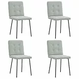 YuuSsea Esszimmerstühle 4er Set, Hellgrau Samt, Bequeme Polsterung für Esszimmer, Wohnzimmer, Küche, Modernes Design, Stabile Metallbeine
