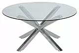 AC Design Furniture Heather runder Couchtisch aus Glas, Beistelltisch, Glastisch mit Metallgestell, Ø: 82 x H: 40 cm, 1 Stk