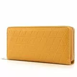 TANTOMI Geldbörse Damen groß im Langformat, Geldbeutel mit Exklusiven Prägungen auf Synthetisches Leder, Portemonnaie mit RFID, und mit Reißverschluss Druckknopf und vielen Fächern.