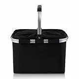 Diurwur® Tragekorb Faltbar 30L Einkaufskorb mit Deckel Groß Picknickkorb mit Gepolsterten Griffen Klappkorb Einkaufstasche mit Alurahmen Stabiler Korb - ideal für Reisen/Picknick/Einkaufen/Geschenk