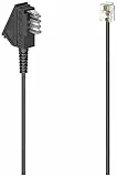 Hama Telefonkabel, TAE-F-Stecker - Modular-Stecker 6p4c, 10 m, Schwarz
