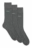 BOSS Herren 3P RS Uni CC Dreier-Pack mittelhohe Socken aus Stretch-Gewebe Grau 43-46