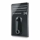 Namensschild für Arlo Video Wire-Free Doorbell - personalisiertes Türschild aus Edelstahl & Acrylglas | kompatibel mit Arlo Video Türklingel - Funkklingel Zubehör (16x28 cm)