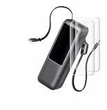 BROTECT 2 Stück Full-Cover Schutzfolie für Anker Laptop Powerbank A1695 Full-Screen Displayschutz-Folie [3D Curved, Anti-Fingerprint, Kristall-Klar]
