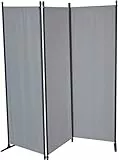 Angerer Freizeitmöbel GmbH Paravent - Raumteiler & Raumtrenner Sichtschutz - Outdoor Paravent für Windschutz & Schatten auf Balkon (3-teilig, Swingtex hellgrau)