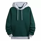 WAZHAKU Kapuzenpullover für Herren Hoodie Pullover Langarm Sweatshirt In Farbblock Casual Streetwear Kapuzenpullover mit Kordelzug und Tasche Techwear Kapuzenpullover Bequeme Winter Streetwear