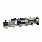 EverEarth Kinder Holz Eisenbahn mit Stapelspiel und Holzbausteinen - Zugspielzeug mit Formensortierspiel aus nachhaltiger Forstwirtschaft und bemalt mit unbedenklichen Wasserfarben - Holzzug EE33789