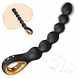 QRRQ Analkugeln Anal Vibrator mit 6 Anal Beads, 25 cm Silikon, Prostata Stimulation Männer, 10 Vibrationsmodi, Progressive Größe, Analplugs Eignen sich für Anfänger und Paare