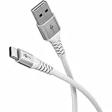 goobay USB-A auf USB-C 60W / 1m / Flexibles Textilkabel / 480 Mbits Ladekabel USB C/Supersoft/Samsung, Xiaomi, Google, Nothing Phone USB A auf C Kabel/Stoffkabel/Weiß / 74530