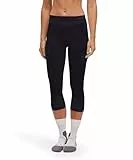 FALKE Damen Baselayer-Hose Warm 3/4 W Ti Funktionsmaterial schnelltrocknend 1 Stück, Schwarz Black 3000, M