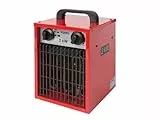Perel Elektrischer Heizlüfter 2000W mit 3 Heizstufen, Thermostat und Kühlfunktion, IP24 Überhitzungsschutz, kompakt und tragbar für Werkstatt, Garage oder Schuppen