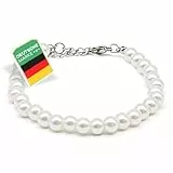 Netrox - Handgefertigtes Perlenarmband - Weißes Glasperlen Armband für Herren und Damen - einstellbare Länge - Perlen Perlenschmuck, pearl bracelet, Perlenarmbänder weiß, Damenschmuck, Herrenschmuck
