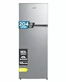 Comfee' Kühlschrank mit Gefrierfach | 204L Kühl-Gefrierkombination, 143 cm Höhe | 137 kWh/Jahr, Low Frost, Leise 39 dB, LED-Licht, Inverter Kompressor, Freistehend Silber RCT210DS3EU(E)