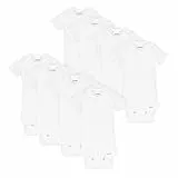 Gerber Baby 8er-Pack kurzärmelige Onesies-Bodys, einfarbig weiß, 24 Monate