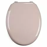 MSV WC Sitz Toilettendeckel MDF Holzkern „Beige“ Scharniere aus Edelstahl - hochwertige und stabile Qualität