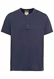 camel active Herren Kurzarm Henleyshirt aus Reiner Baumwolle Dunkelblau, menswear-3XL