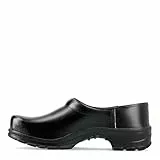 SIKA Komfort Unisex-Freizeitclogs, Schuhe mit breitem Holzfußbett, rutschfeste, stoßdämpfende PU-Sohle, Permair-Leder, strapazierfähige geschlossene Clogs für Arbeit und Alltagskomfort, Weiß - 43