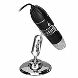 Estink Digitalmikroskop, Typ C Micro USB 8 LED Digitalmikroskop Skybasic 50X Bis 1600X WiFi Handheld Zoom Vergrößerung Kompatibel mit Android Smartphone Tablet, Windows