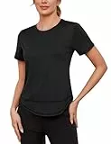 Migcaput Damen T-Shirt Kurzarm Sport Laufshirts Sportshirt Fitness Leichtes Yoga Activewear Atmungsaktiv Schnelltrocknendes Gym Shortsleeve Rundhalsausschnitt Oberteile