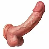 Realistischer Vibrator Dildo, Sex Spielzeug für die Frau mit 10 Push- und 10 Vibrationsmodi, stimuliert G-Punkt und Anus, mit starkem Saugfuß, auch für Männer und Frauen geeignetes Sexspielzeug,dildos